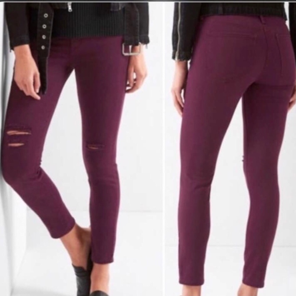 Gap 1969 Maroon Mid-Rise Easy Leggings Size 25, NWT